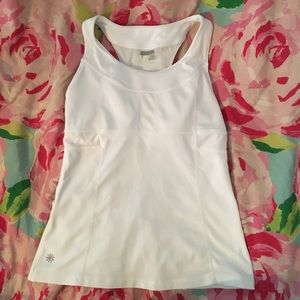 White Athleta workout top